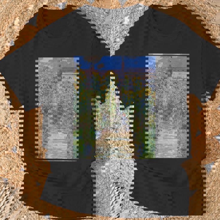 ヴェトゥイユの画家の庭／クロード・モネ（ビッグプリント）【世界の名画】Claude Monet 美術館アート 油絵 Tシャツ 高齢者への贈り物