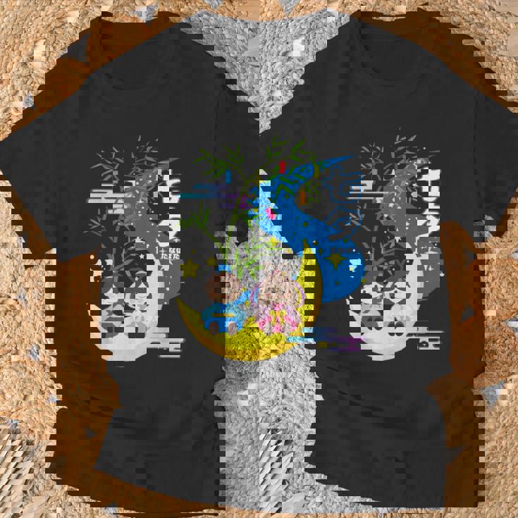 七夕、天の川、着物、日本祭りかわいい、星、日本の伝統的なお祭り、夏、夏休み、日本人形 Tシャツ 高齢者への贈り物