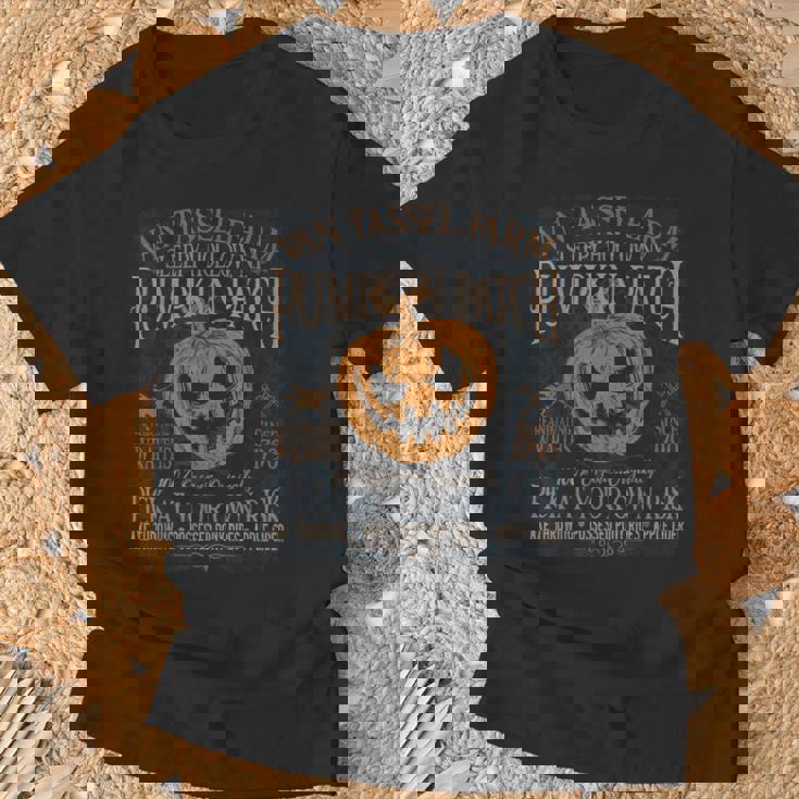 不気味なパンプキン パッチ スリーピー ホロウ ニューヨーク ハロウィン Tシャツ 高齢者への贈り物