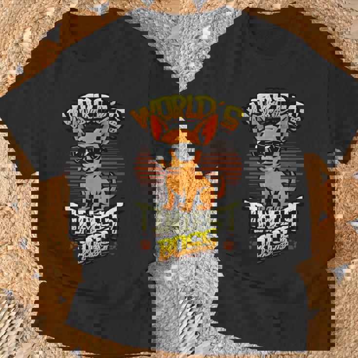 世界で最も小さなボス面白いチワワ Tシャツ 高齢者への贈り物