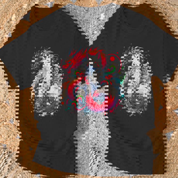 九尾狐 きつね竜 Tシャツ 高齢者への贈り物