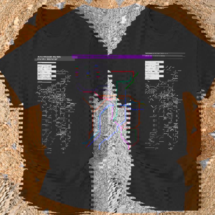 京都日本地下鉄鉄道おみやげ路線図 Tシャツ 高齢者への贈り物