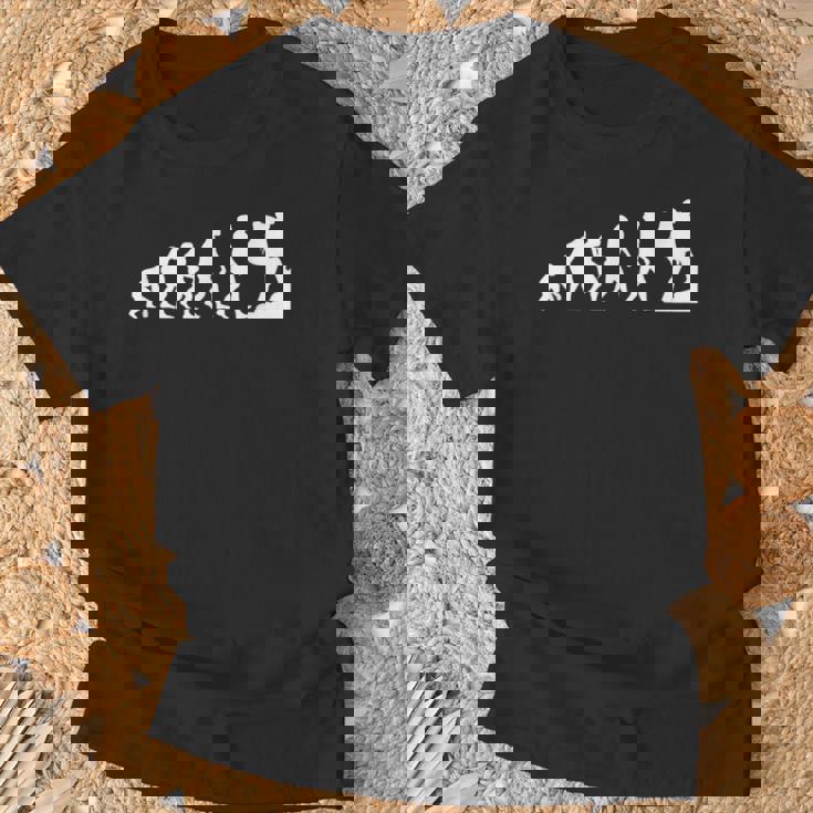 人類の進化 ネタ 山登り ハイキング アウトドア 趣味 おもしろ Tシャツ 高齢者への贈り物