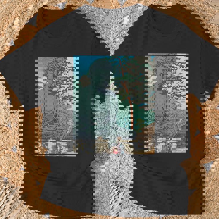 仏 大仏像 仏教 禅 瞑想 Tシャツ 高齢者への贈り物