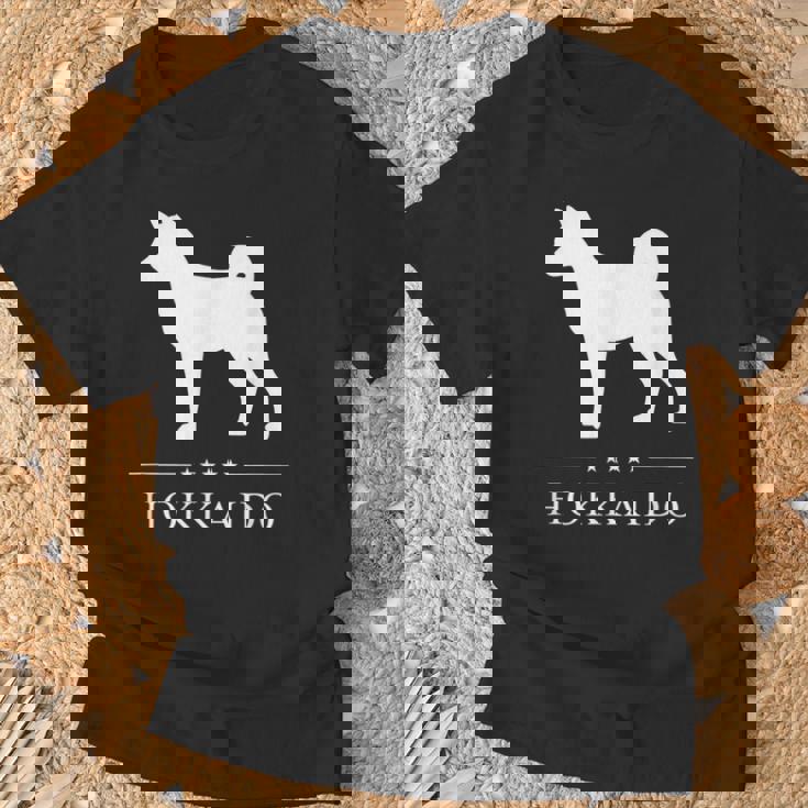 北海道犬 白シルエット Tシャツ 高齢者への贈り物