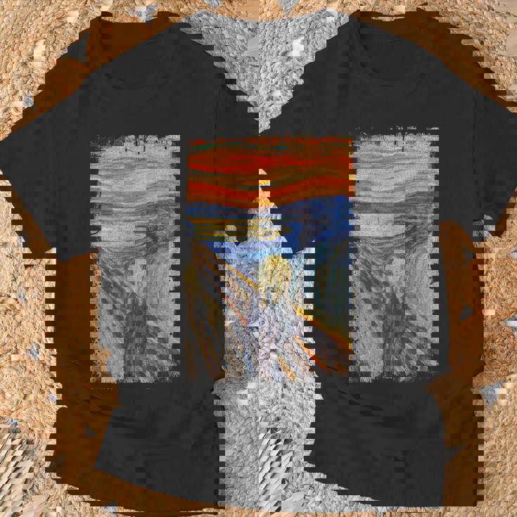 叫びの画家 ムンクの名画 Tシャツ 高齢者への贈り物