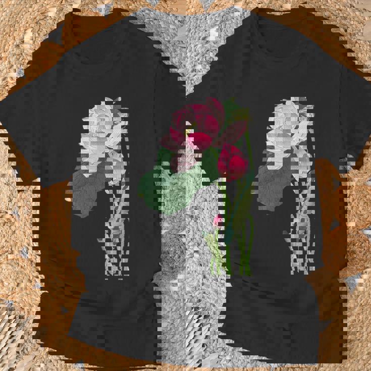 咲く蓮の花 蓮の花 ハス ヴィンテージ 日本美術 小原古邨 新版画 Tシャツ 高齢者への贈り物