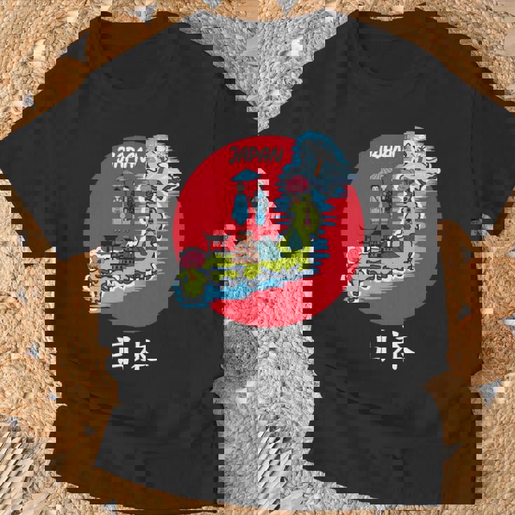 地図舞妓 日本のお土産 長袖tシャツ Tシャツ 高齢者への贈り物