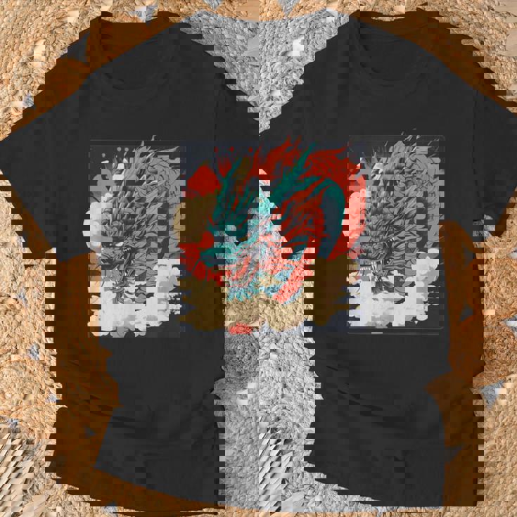 大胆でクールな外観の素晴らしい日本のドラゴン。 Tシャツ 高齢者への贈り物