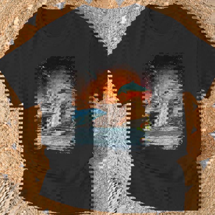 天体金星イルカ、宇宙惑星銀河ドルフィンズ Tシャツ 高齢者への贈り物