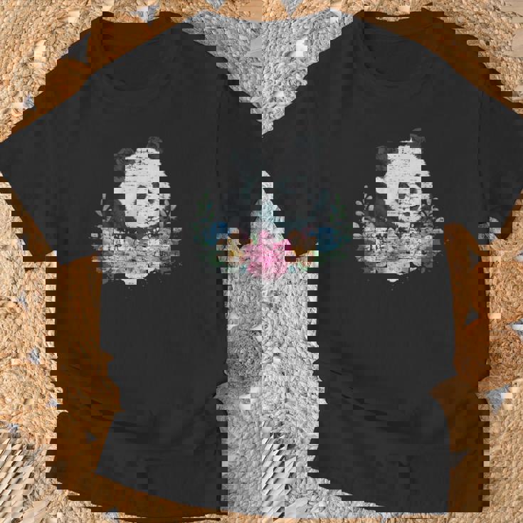 天然花 パンダ アジア動物園 動物 パンダ Tシャツ 高齢者への贈り物