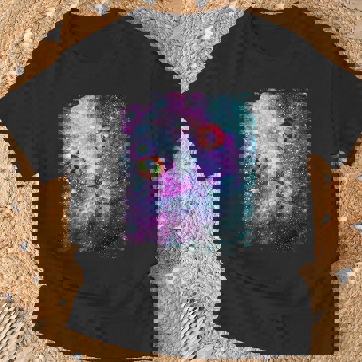 宇宙のかわいいアストロ宇宙猫 Tシャツ 高齢者への贈り物