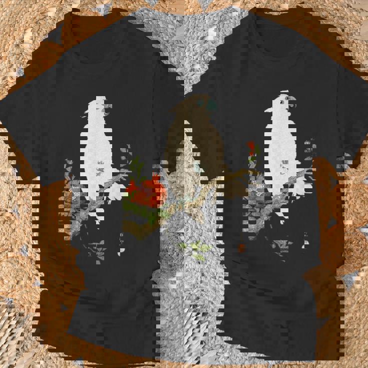 小原 古邨1877年－1945年 、【オウムにザクロ】、日本文化 日本画 Tシャツ 高齢者への贈り物