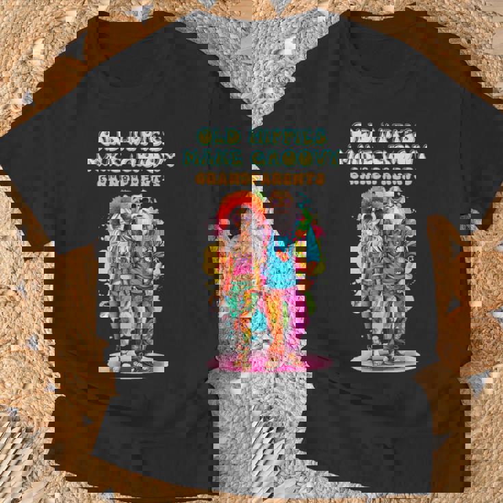 年老いたヒッピーがグルーヴィーな祖父母を作る Tシャツ 高齢者への贈り物