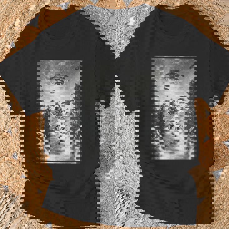 怖い猫 エイリアン Ufo 宇宙愛好家 面白い Tシャツ 高齢者への贈り物