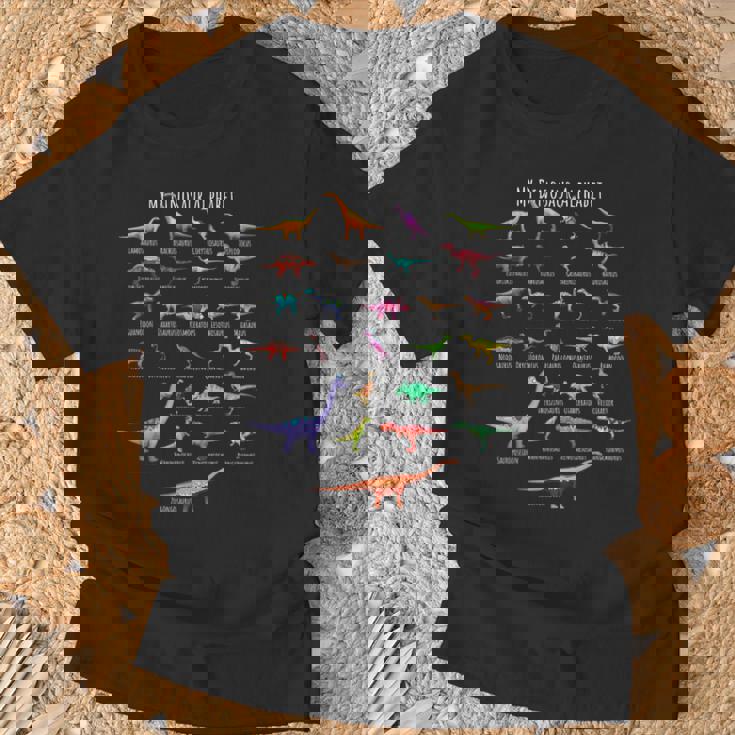 恐竜の種類 アルファベット A-Z Abc 恐竜 Tシャツ 高齢者への贈り物