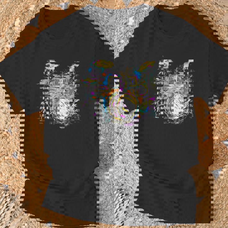 抽象アート ドラム ミュージシャン 音楽バンド 王座 ヌース Tシャツ 高齢者への贈り物