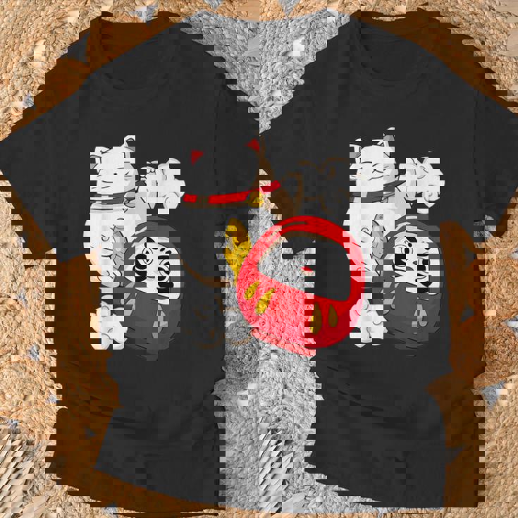 招き猫 招き猫だるま カワイイ Tシャツ 高齢者への贈り物