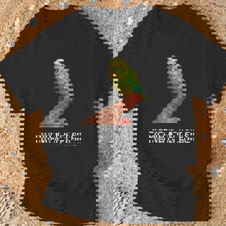 指の上のセキセイインコ 楽しいインコ セキセイインコ 鳥好きのギフト Tシャツ 高齢者への贈り物