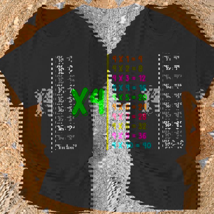 掛け算表4 小学生 算数の日 キッズ 男の子 Tシャツ 高齢者への贈り物