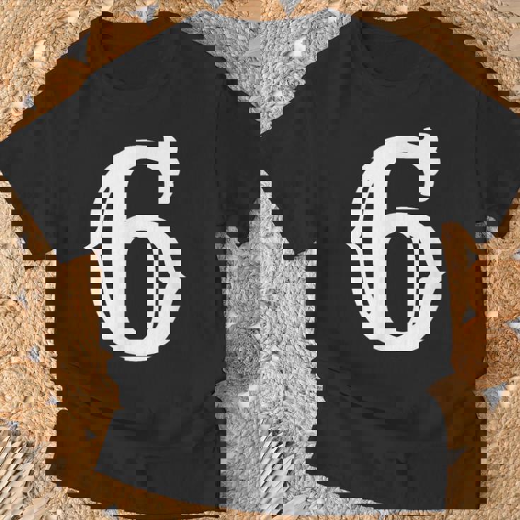 数字 6 インチ 白 大 太字 アメリカ 西部 スタイル フォント Tシャツ 高齢者への贈り物