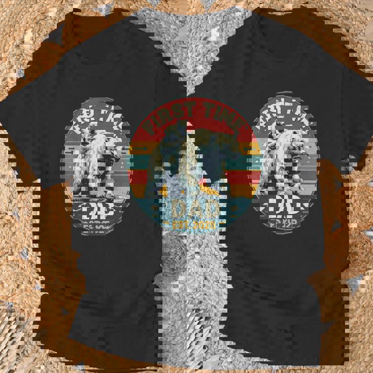 新しいお父さんと赤ちゃん熊の初めての父の日エスト2025 Tシャツ 高齢者への贈り物