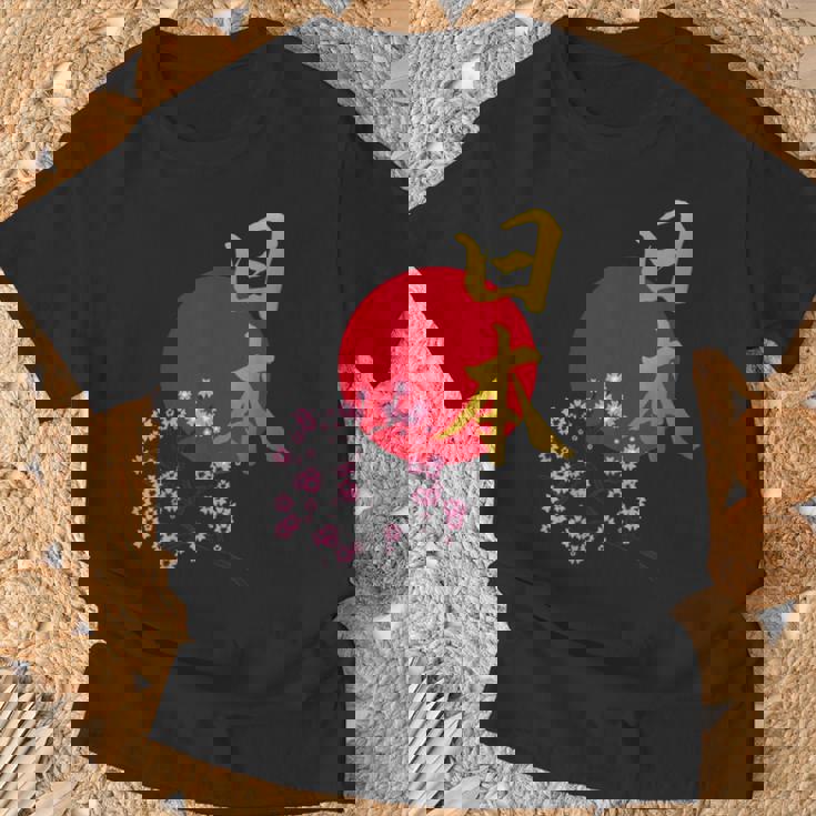 日本- 書道アート 伝統的なデザイン、ユニークなお土産 Tシャツ 高齢者への贈り物