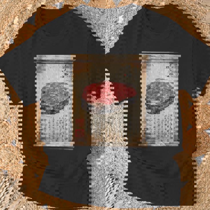 日本の伝統食品 肉 パピルス スクロールアート 和牛 Tシャツ 高齢者への贈り物