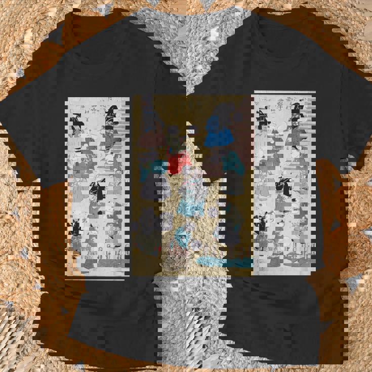 日本の猫 歌川国芳 流行猫の曲鞠 ヴィンテージ浮世絵 芸術の美的 日本の伝統美術 Tシャツ 高齢者への贈り物