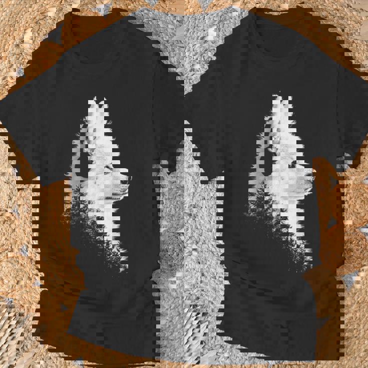 日本スピッツ 犬 ペット 音楽 ヘッドホン 日本スピッツ Tシャツ 高齢者への贈り物