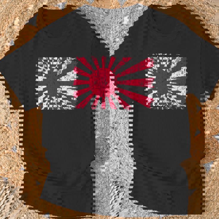 日本海軍旗 日本の誇り ビンテージ アンティーク調 愛国心 Tシャツ 高齢者への贈り物