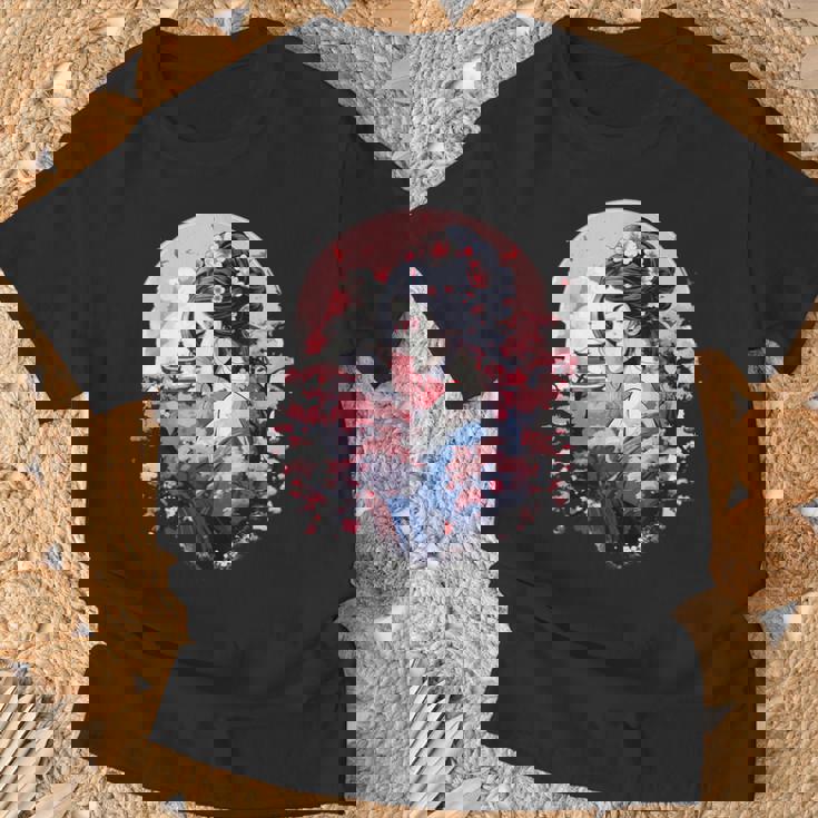 日本美術 浮世絵 アニメ 芸者 桜 富士山 Tシャツ 高齢者への贈り物