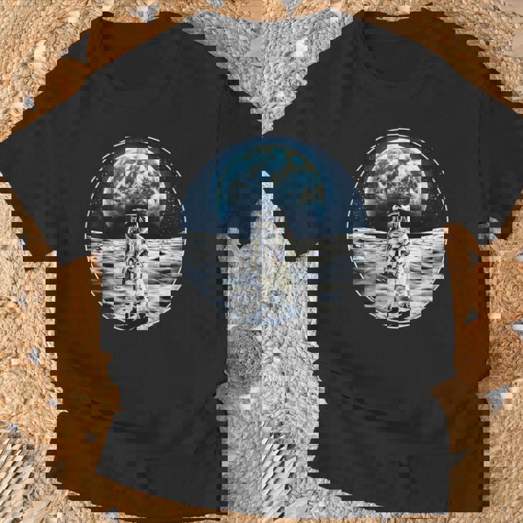 月面着陸 地球 グラフィック Tシャツ 高齢者への贈り物