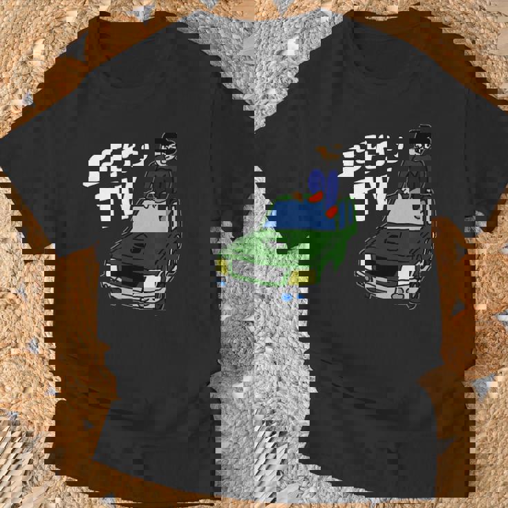 板金のようす 窓割れなし顔違い Tシャツ 高齢者への贈り物