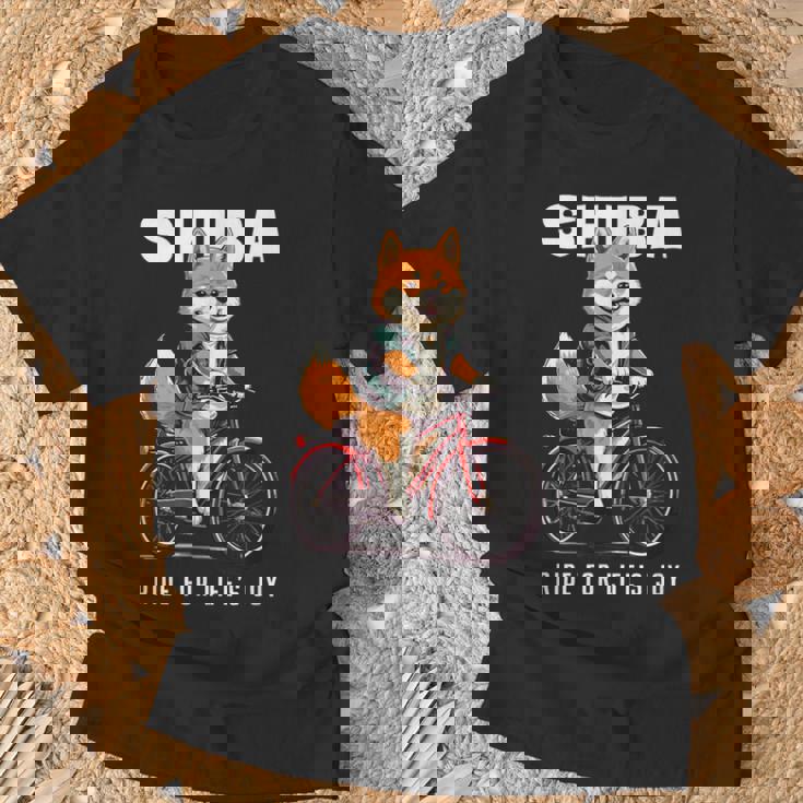柴犬 いぬ イラスト 柴犬好き 犬好き 自転車 かわいい おもしろ レトロ Ride For Life's Joy Tシャツ 高齢者への贈り物