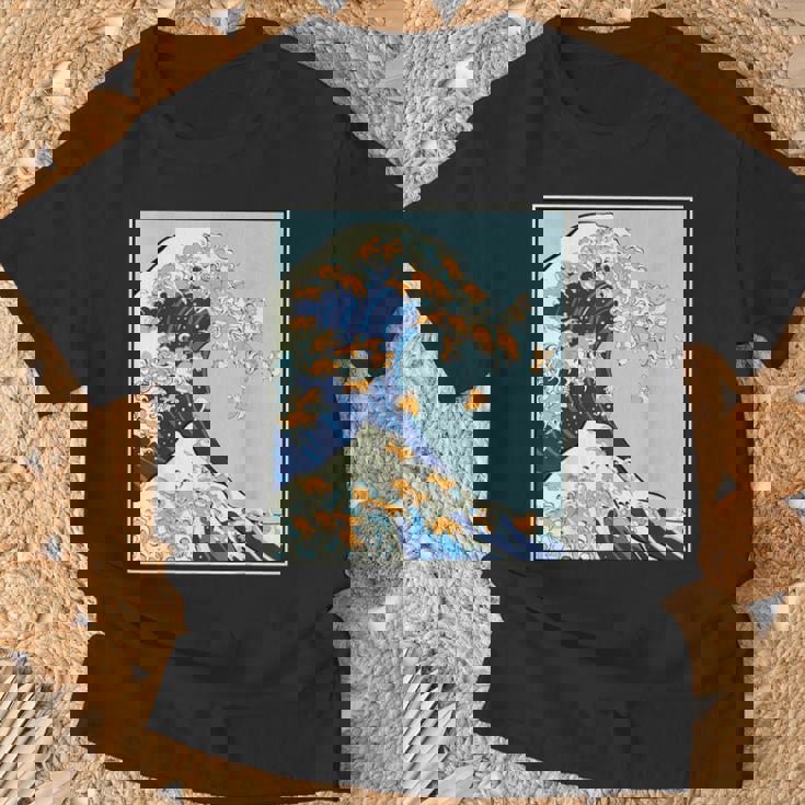 柴犬 大波 日本 神奈川 北斎 犬 動物 Tシャツ 高齢者への贈り物