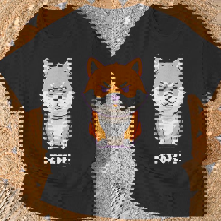 柴犬 犬 赤柴 怒柴 拒否柴 嫌です 怒った犬 かわいい おもしろ Tシャツ 高齢者への贈り物