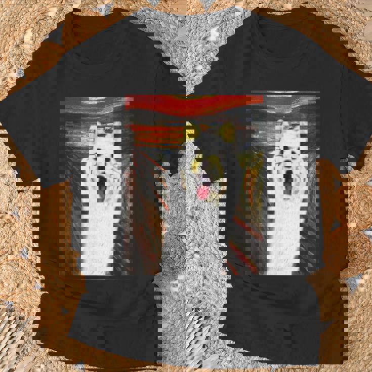 柴犬 面白いtシャツ 犬 ムンクの叫び かわいい メンズ 子供 おもしろ 服 グッズ ネタ わんこ イヌ Tシャツ 高齢者への贈り物