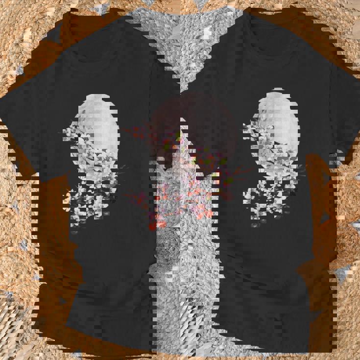 桜 花 満月 さくら 日本文化 Tシャツ 高齢者への贈り物