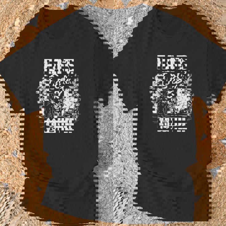 植物 犬 コーヒー おもしろ ガーデニング 犬好き ギフト Tシャツ 高齢者への贈り物