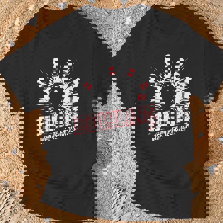 楽しいロールスボーリング パンヴィンテージボウリングボール Tシャツ 高齢者への贈り物