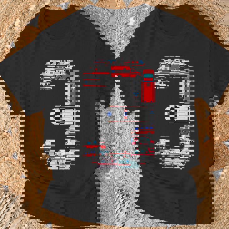 楽しい救急車 3歳の誕生日パーティー 男の子 3歳服 Tシャツ 高齢者への贈り物