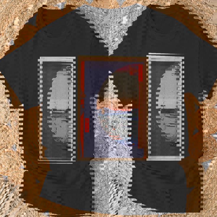 歌川広重 面白いtシャツ 名所江戸百景 絵画 アート メンズ 面白い 服 美術 グッズ 木版画 浮世絵 Tシャツ 高齢者への贈り物