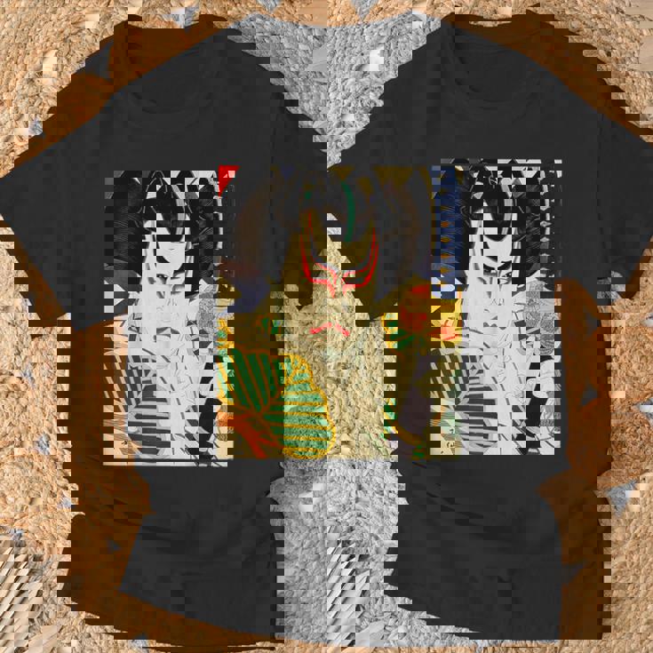 歌舞伎 かぶき 役者 日本美術 浮世絵 役者絵 名取春仙 六世坂東彦三郎 舎人松王丸 Tシャツ 高齢者への贈り物