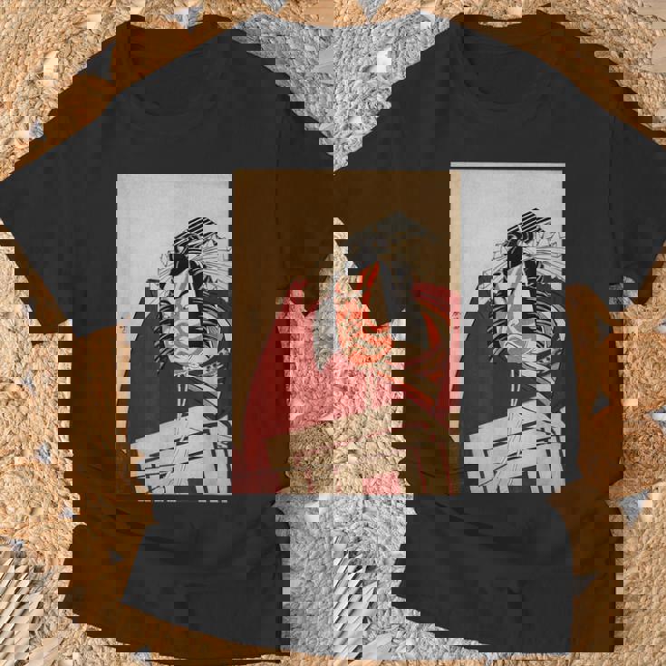 歌舞伎 役者 市川 團十郎 暫 しばらく勝川 春好江戸時代 役者絵 Tシャツ 高齢者への贈り物