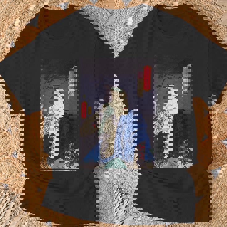 武士 歌舞伎 ヴィンテージ 日本の浮世絵 木版画 Tシャツ 高齢者への贈り物