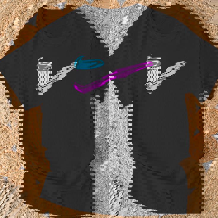 歯磨き粉付きピンク歯ブラシ Tシャツ 高齢者への贈り物