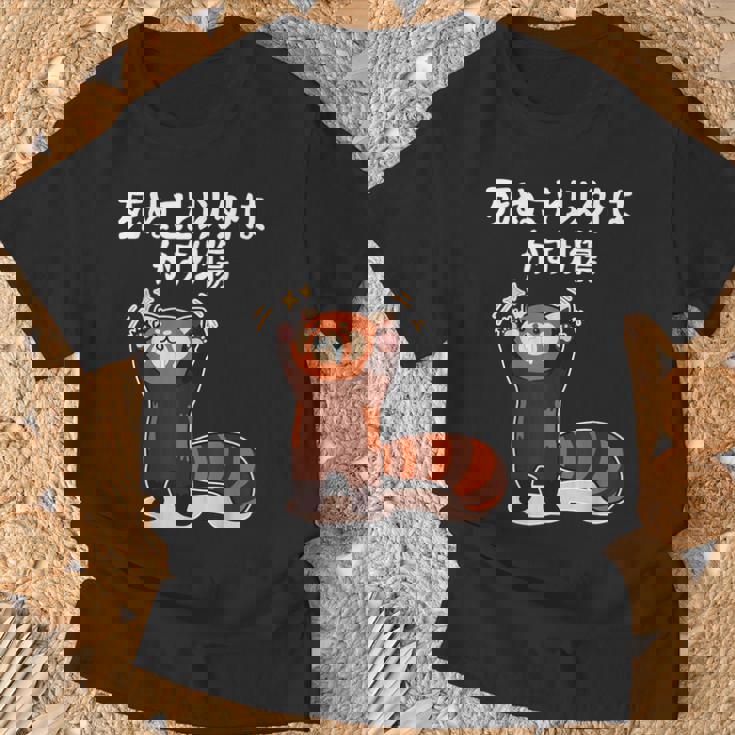 死ぬこと以外はかすり傷 レッサーパンダ 面白い 文字入り メンズ おもしろ 服 オリジナル おもしろグッズ 文字 Tシャツ 高齢者への贈り物