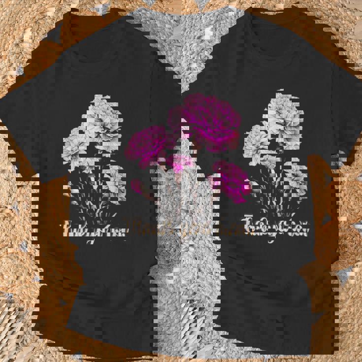 母の日 カーネーション 花 きれい ありがとう お母さん Tシャツ 高齢者への贈り物