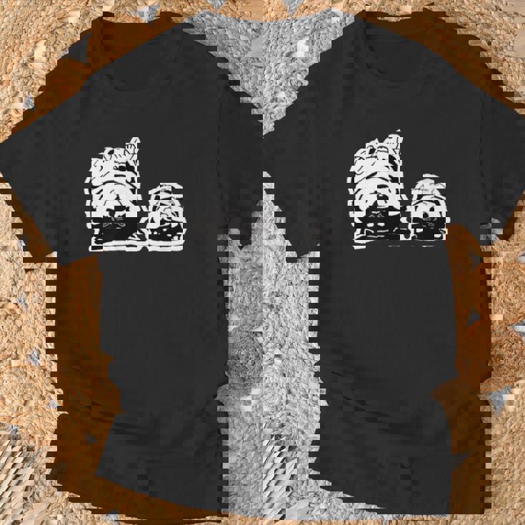 気持ちよく寝ている柴犬たち かわいい黒柴 柴犬イラスト Tシャツ 高齢者への贈り物